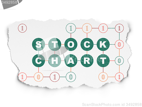 Image of Business concept: Stock Chart on Torn Paper background