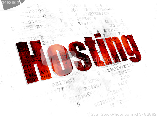 Image of Web development concept: Hosting on Digital background