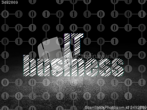 Image of Finance concept: IT Business in grunge dark room
