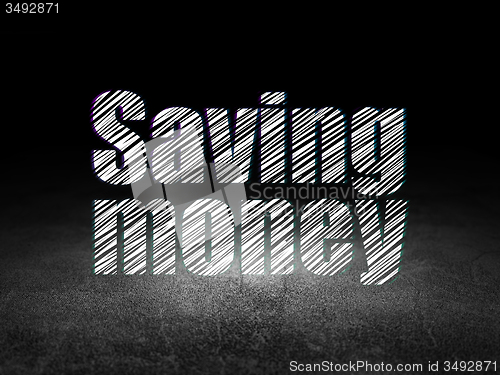 Image of Business concept: Saving Money in grunge dark room