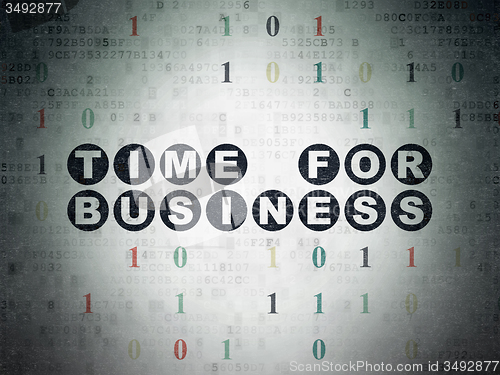 Image of Business concept: Time for Business on Digital Paper background