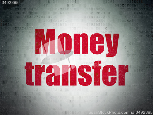 Image of Finance concept: Money Transfer on Digital Paper background