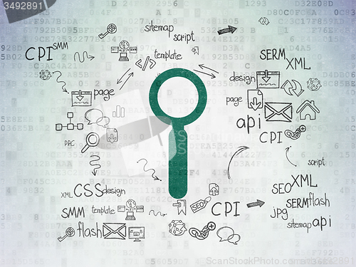 Image of Web design concept: Search on Digital Paper background