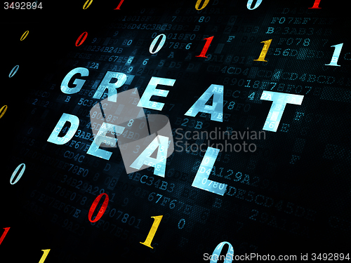 Image of Finance concept: Great Deal on Digital background