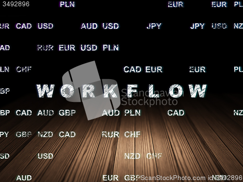 Image of Finance concept: Workflow in grunge dark room