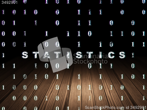 Image of Finance concept: Statistics in grunge dark room