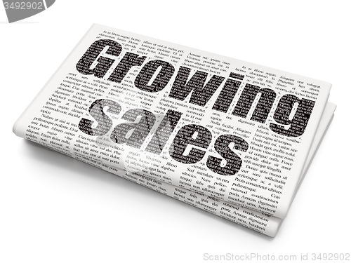 Image of Business concept: Growing Sales on Newspaper background