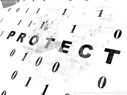 Image of Protection concept: Protect on Digital background