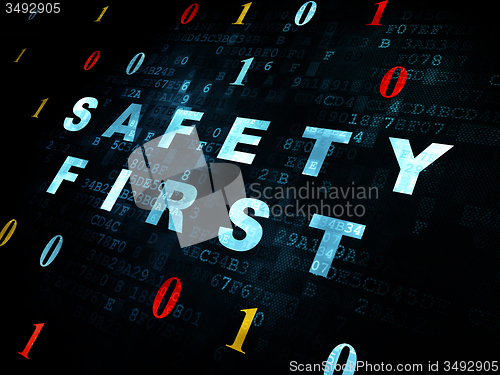 Image of Security concept: Safety First on Digital background