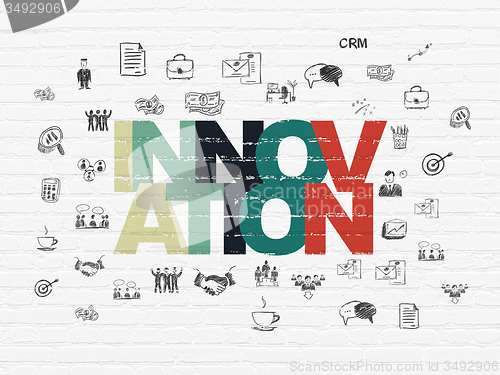 Image of Business concept: Innovation on wall background