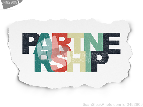 Image of Finance concept: Partnership on Torn Paper background
