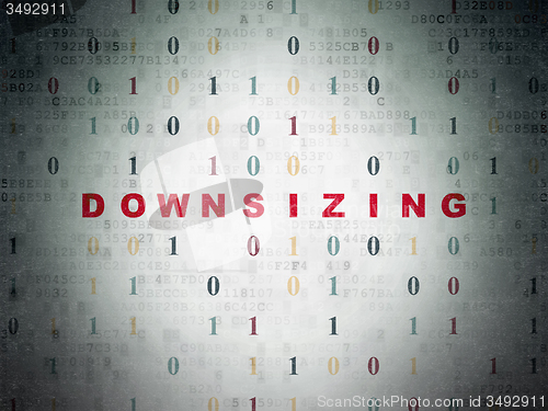 Image of Finance concept: Downsizing on Digital Paper background