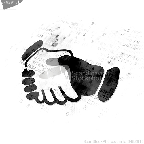 Image of Finance concept: Handshake on Digital background