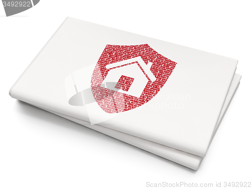 Image of Business concept: Shield on Blank Newspaper background