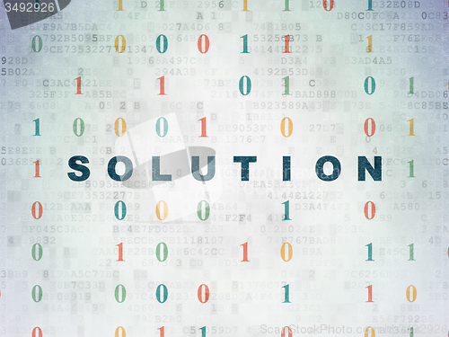 Image of Business concept: Solution on Digital Paper background