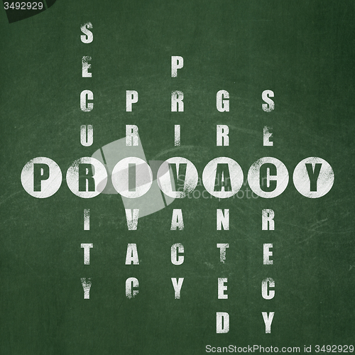 Image of Protection concept: Privacy in Crossword Puzzle