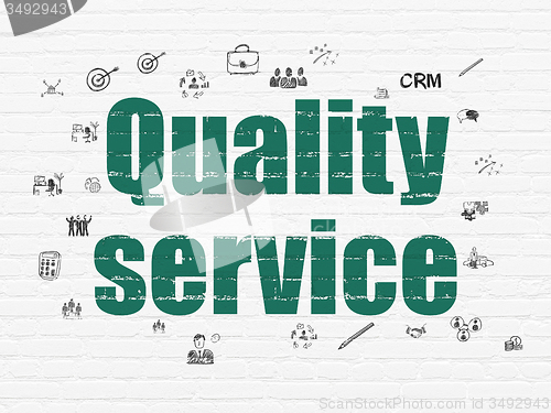 Image of Business concept: Quality Service on wall background