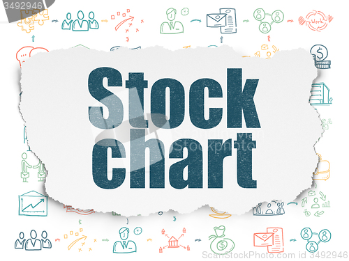 Image of Finance concept: Stock Chart on Torn Paper background
