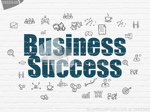 Image of Finance concept: Business Success on wall background