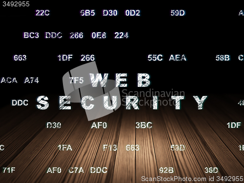 Image of Safety concept: Web Security in grunge dark room
