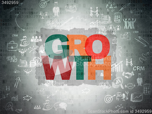Image of Finance concept: Growth on Digital Paper background