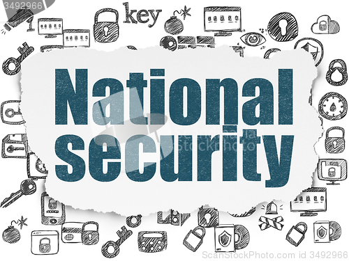 Image of Protection concept: National Security on Torn Paper background