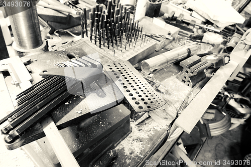 Image of The workshop table tools