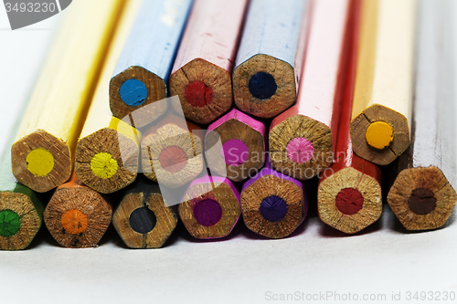 Image of colored pencils close up
