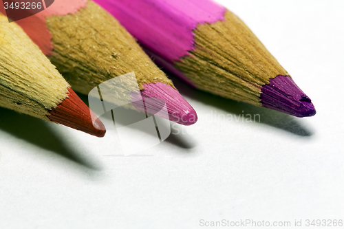 Image of colored pencils close up