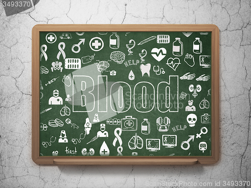Image of Health concept: Blood on School Board background