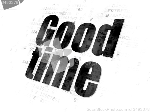 Image of Time concept: Good Time on Digital background