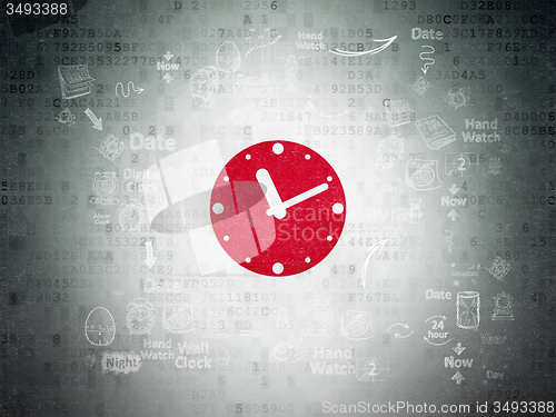 Image of Time concept: Clock on Digital Paper background