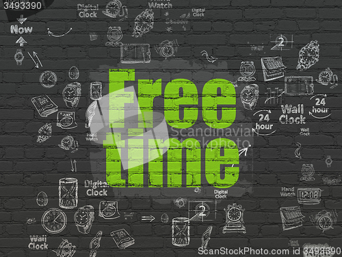 Image of Timeline concept: Free Time on wall background