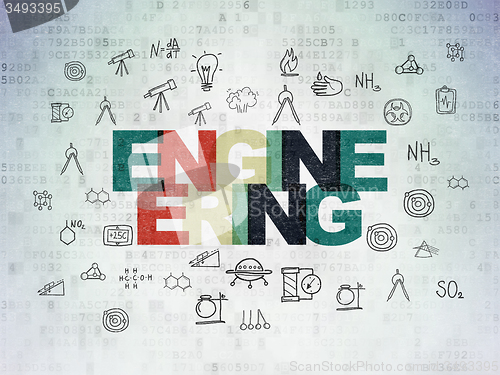 Image of Science concept: Engineering on Digital Paper background