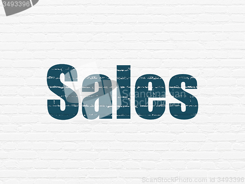 Image of Advertising concept: Sales on wall background
