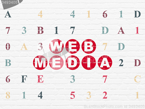 Image of Web development concept: Web Media on wall background