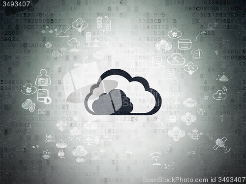 Image of Cloud networking concept: Cloud on Digital Paper background