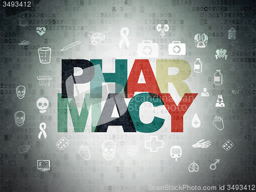 Image of Health concept: Pharmacy on Digital Paper background