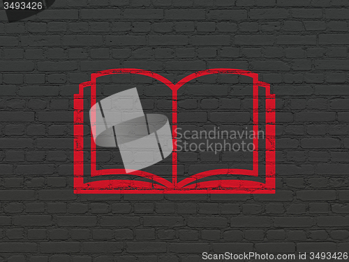 Image of Science concept: Book on wall background