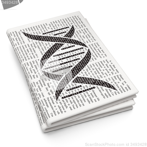 Image of Science concept: DNA on Newspaper background