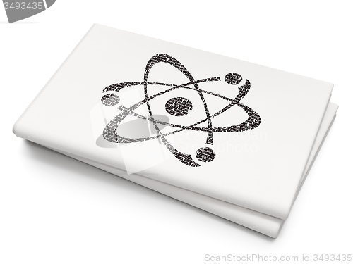 Image of Science concept: Molecule on Blank Newspaper background