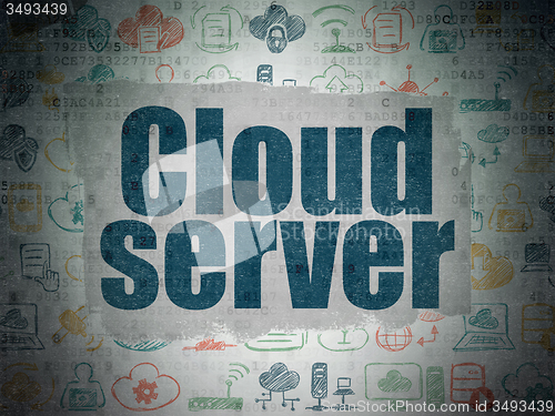 Image of Cloud computing concept: Cloud Server on Digital Paper background