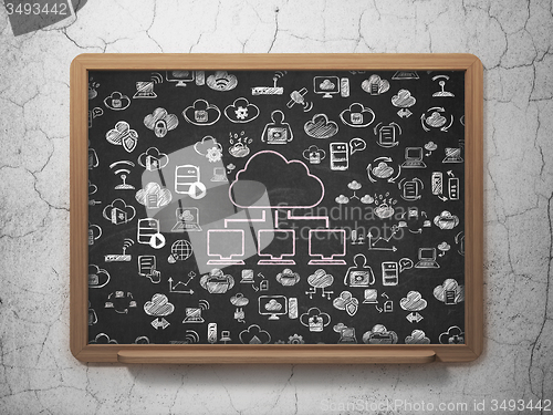 Image of Cloud technology concept: Cloud Network on School Board background