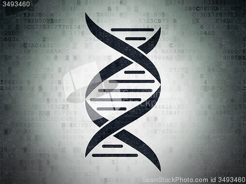 Image of Science concept: DNA on Digital Paper background