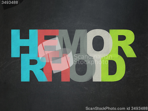 Image of Health concept: Hemorrhoid on School Board background