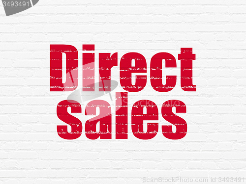 Image of Advertising concept: Direct Sales on wall background