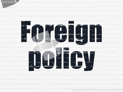 Image of Political concept: Foreign Policy on wall background