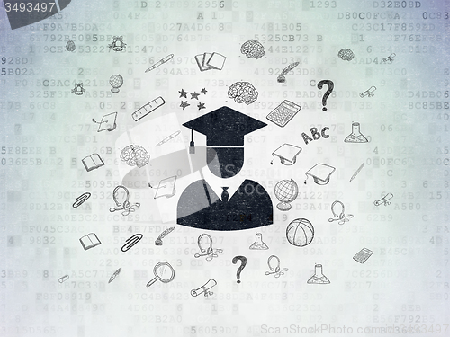 Image of Learning concept: Student on Digital Paper background