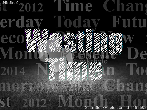 Image of Timeline concept: Wasting Time in grunge dark room