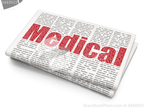 Image of Medicine concept: Medical on Newspaper background